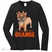 We Wear Orange Frenchie Dog Multiple Sclerosis Awareness Women's Long Sleeve Shirt thumb 0