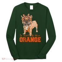 We Wear Orange Frenchie Dog Multiple Sclerosis Awareness Long Sleeve Shirt thumb 0