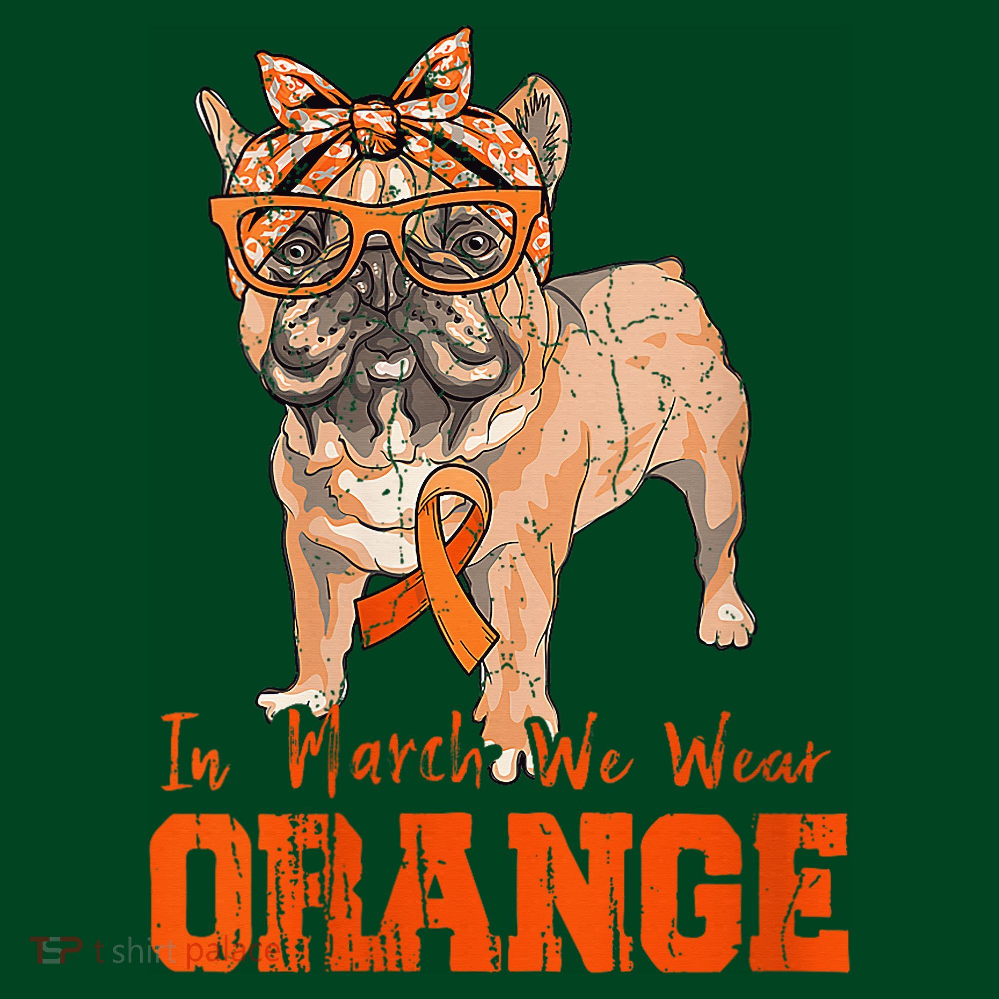 We Wear Orange Frenchie Dog Multiple Sclerosis Awareness Long Sleeve Shirt