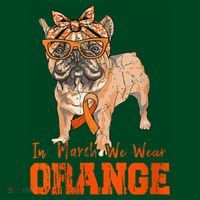 We Wear Orange Frenchie Dog Multiple Sclerosis Awareness Sweatshirt thumb 3