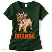 We Wear Orange Frenchie Dog Multiple Sclerosis Awareness Women's T-Shirt thumb 0