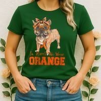 We Wear Orange Frenchie Dog Multiple Sclerosis Awareness Women's T-Shirt thumb 2