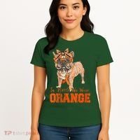 We Wear Orange Frenchie Dog Multiple Sclerosis Awareness Women's T-Shirt thumb 4