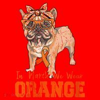 We Wear Orange Frenchie Dog Multiple Sclerosis Awareness Santa Hat thumb 1
