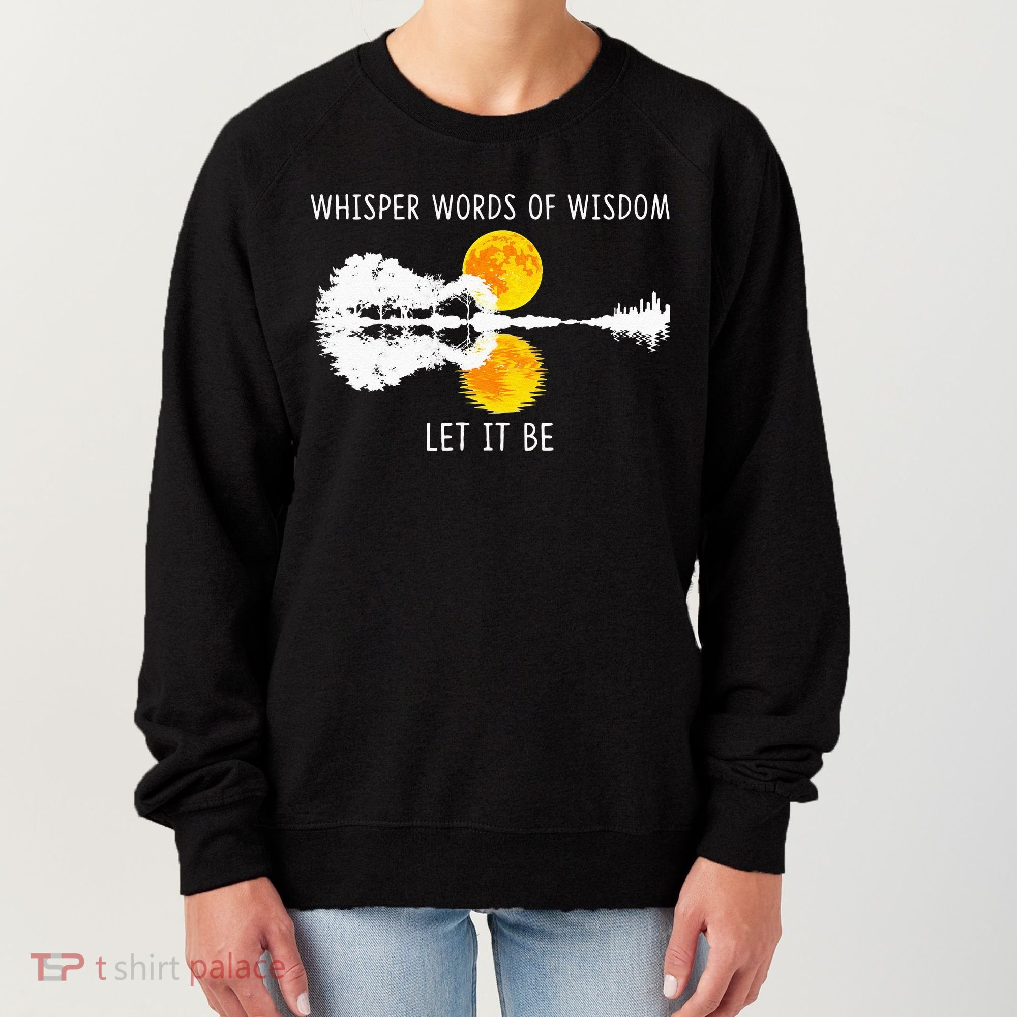 Whisper Words Of Wisdom LetIt Be Guitar Lake Shadow Women's Sweatshirt