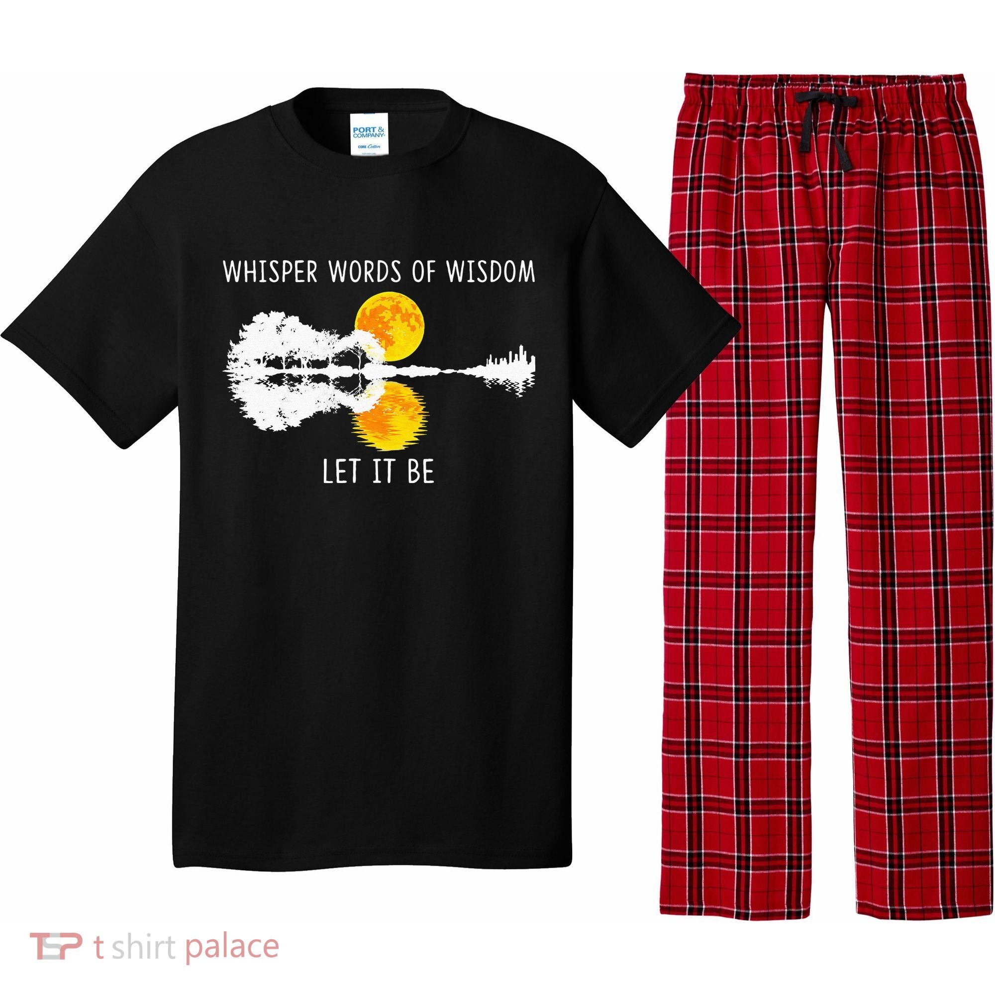Whisper Words Of Wisdom LetIt Be Guitar Lake Shadow Pajama Set