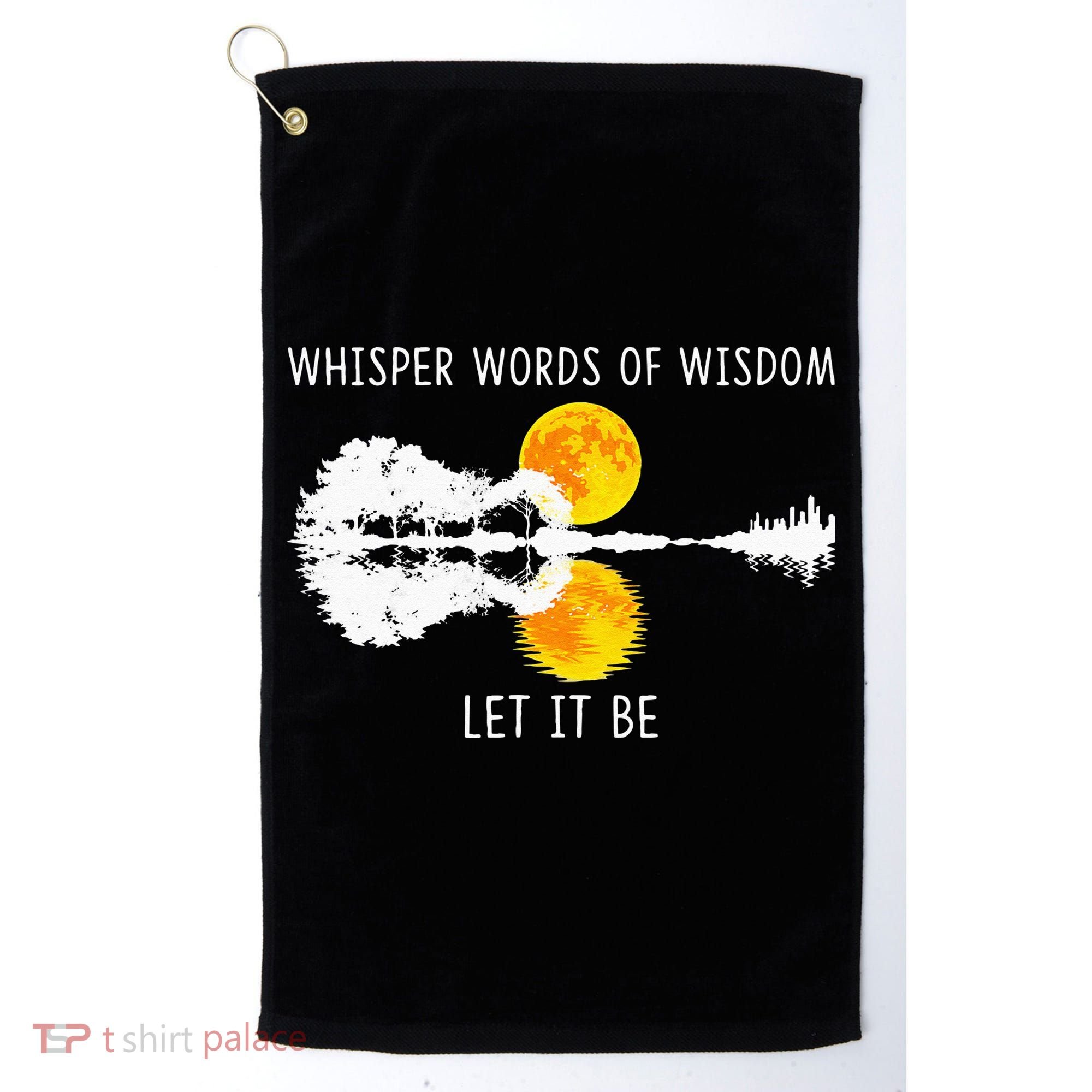 Whisper Words Of Wisdom LetIt Be Guitar Lake Shadow Golf Towel