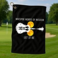 Whisper Words Of Wisdom LetIt Be Guitar Lake Shadow Golf Towel thumb 1