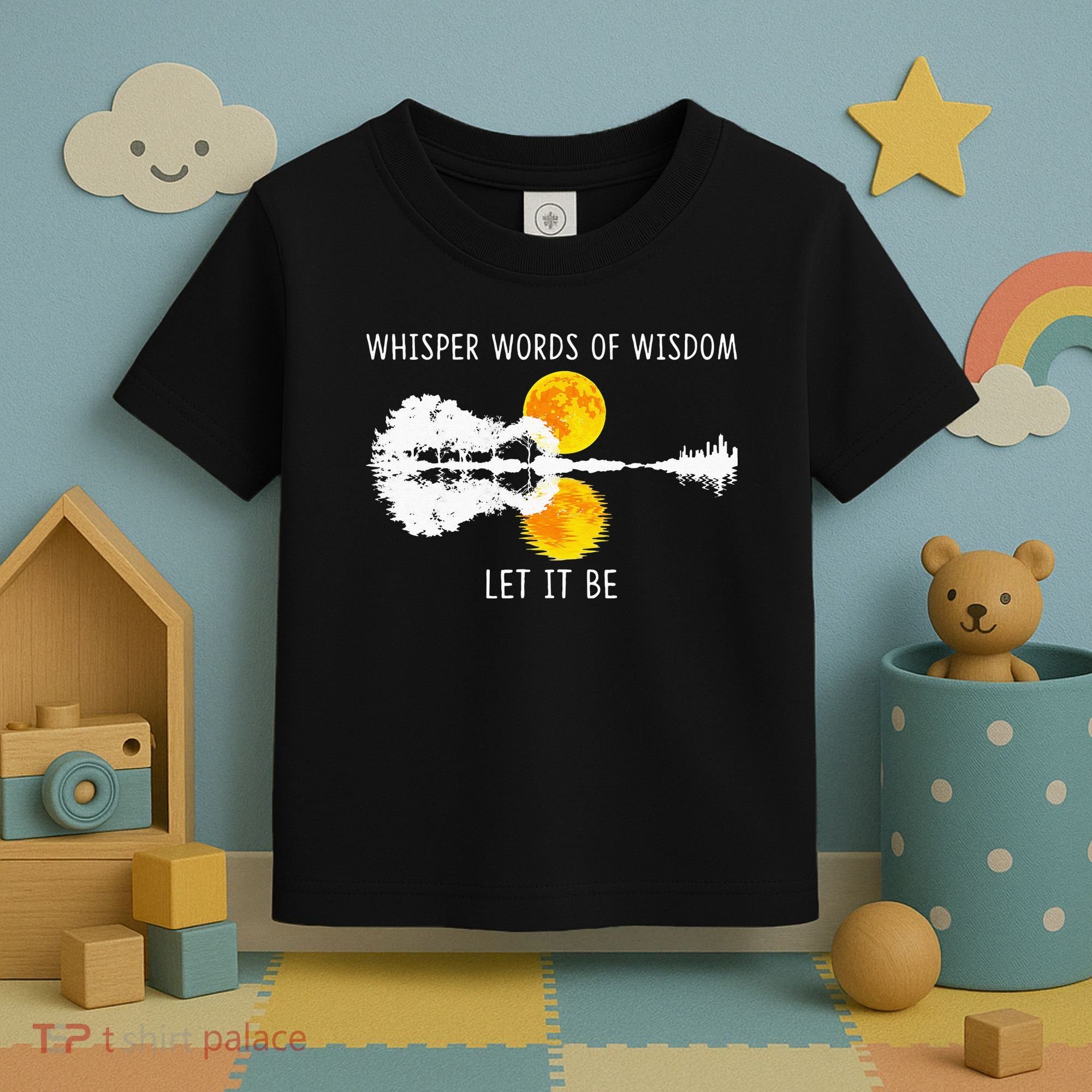 Whisper Words Of Wisdom LetIt Be Guitar Lake Shadow Toddler T-Shirt