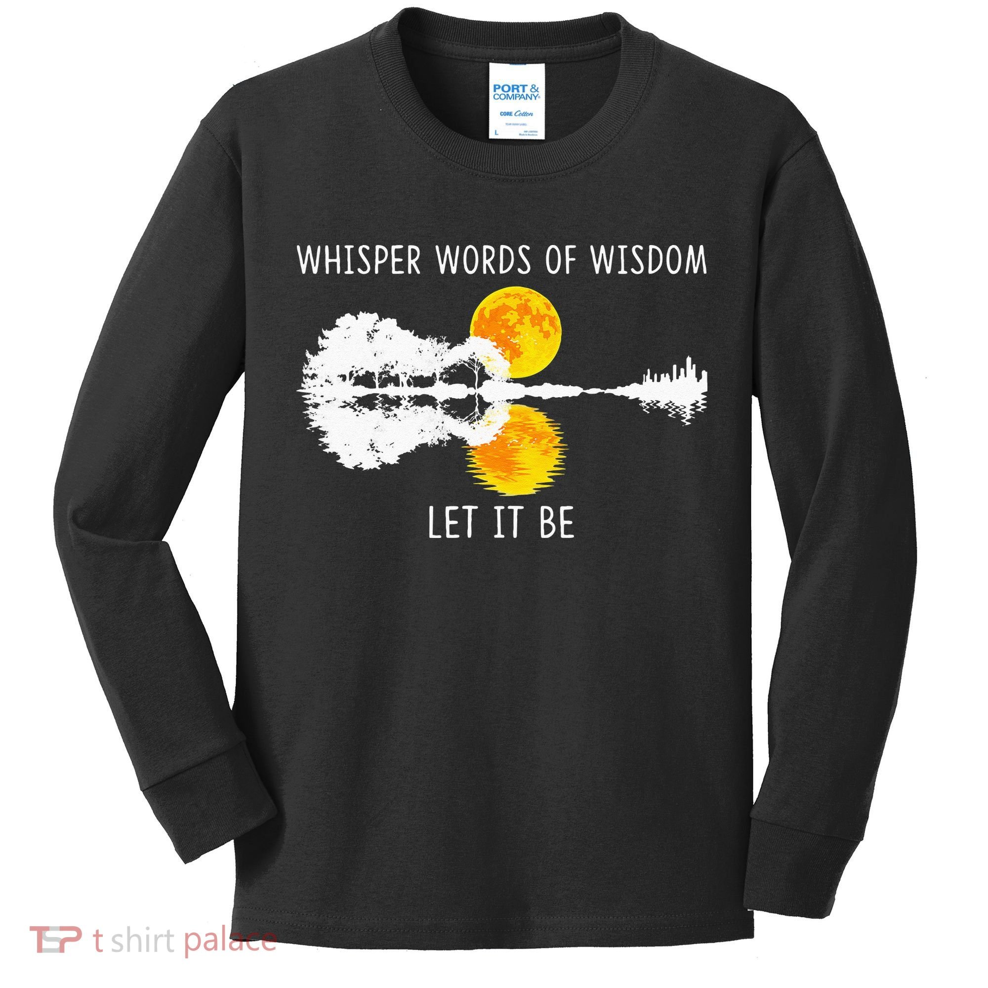 Whisper Words Of Wisdom LetIt Be Guitar Lake Shadow Kids Long Sleeve Shirt