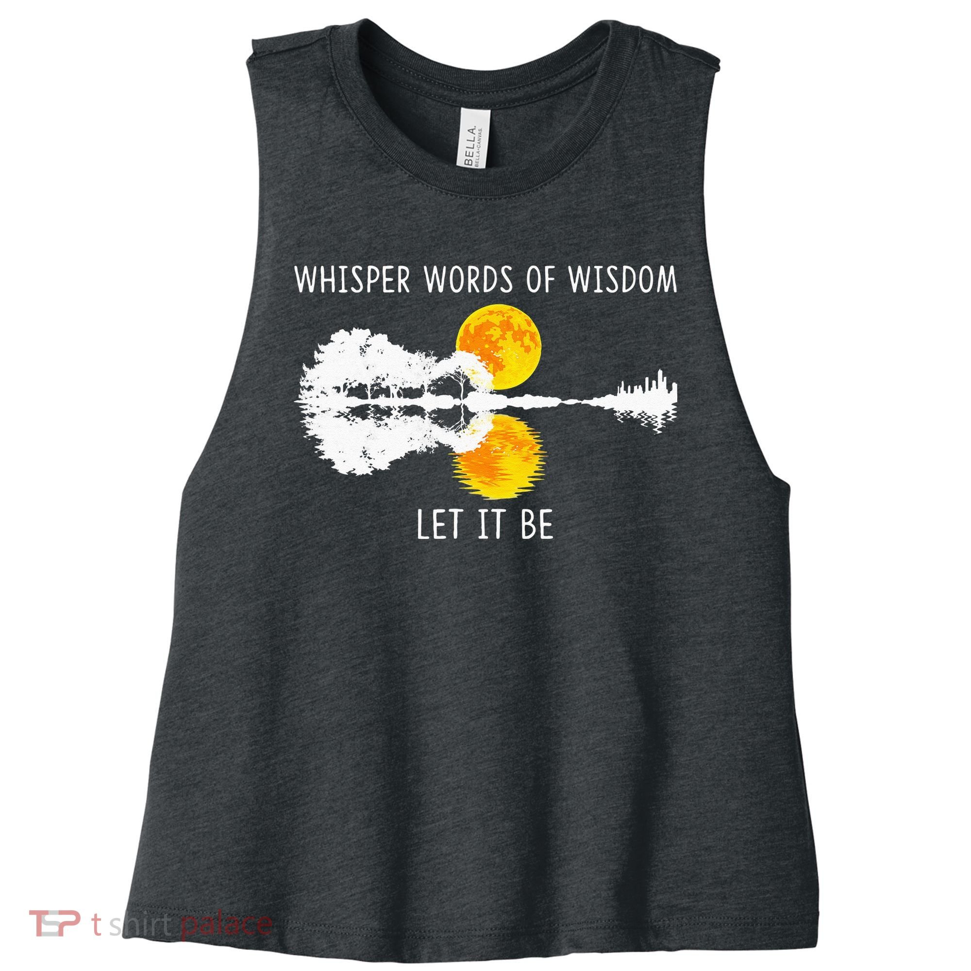 Whisper Words Of Wisdom LetIt Be Guitar Lake Shadow Women's Racerback Cropped Tank