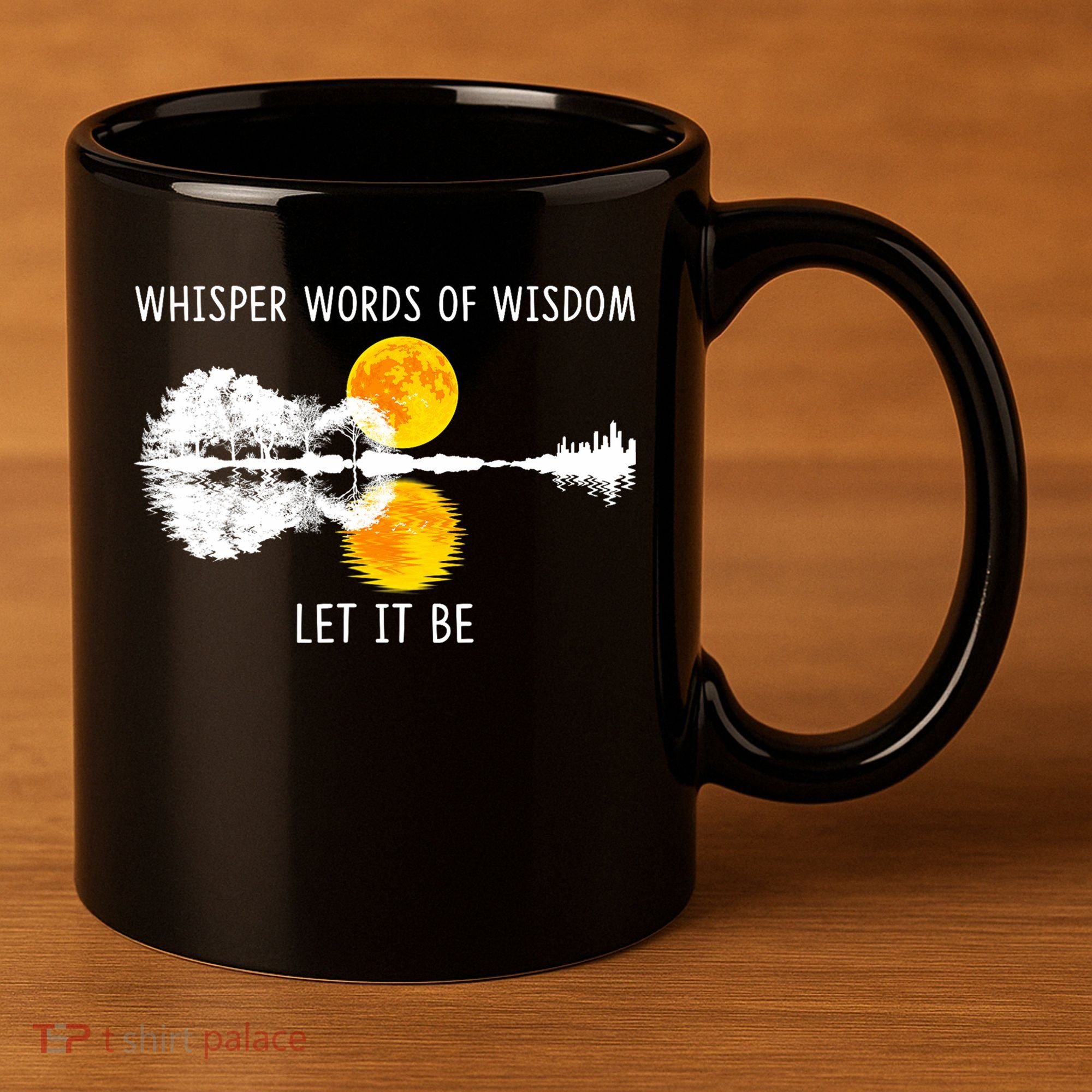 Whisper Words Of Wisdom Let It Be Guitar Lake Shadow 11oz C Handle Ceramic Mug