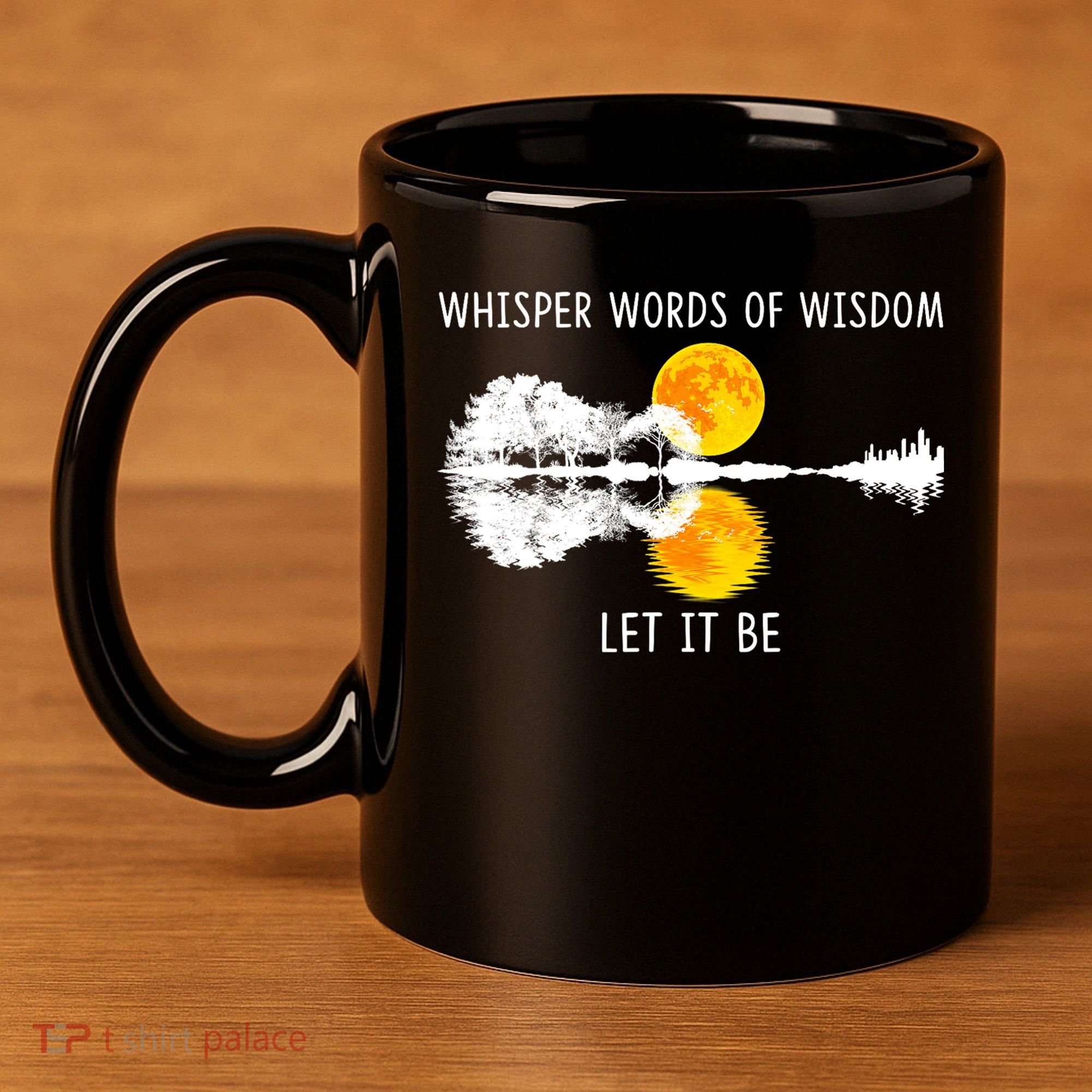 Whisper Words Of Wisdom Let It Be Guitar Lake Shadow 11oz C Handle Ceramic Mug