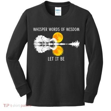 Whisper Words Of Wisdom Let It Be Guitar Lake Shadow Kids Long Sleeve Shirt