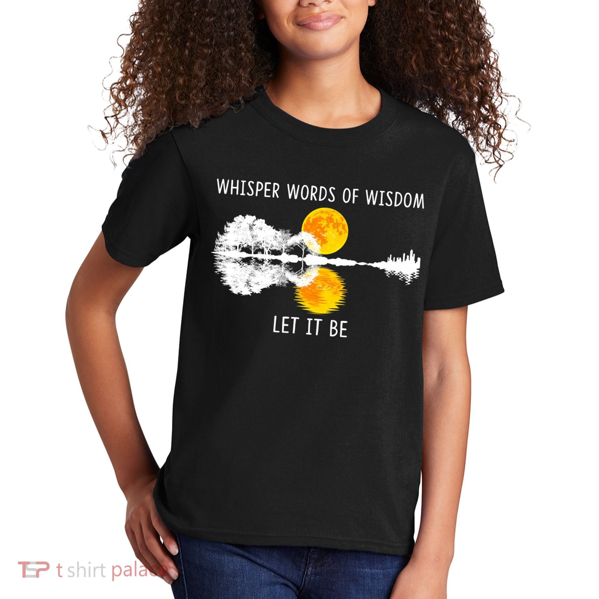 Whisper Words Of Wisdom Let It Be Guitar Lake Shadow Kids T-Shirt