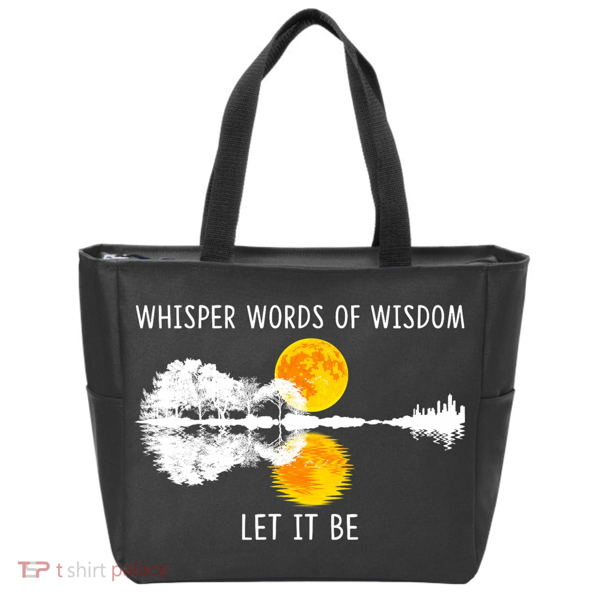 Whisper Words Of Wisdom Let It Be Guitar Lake Shadow Tote Bag