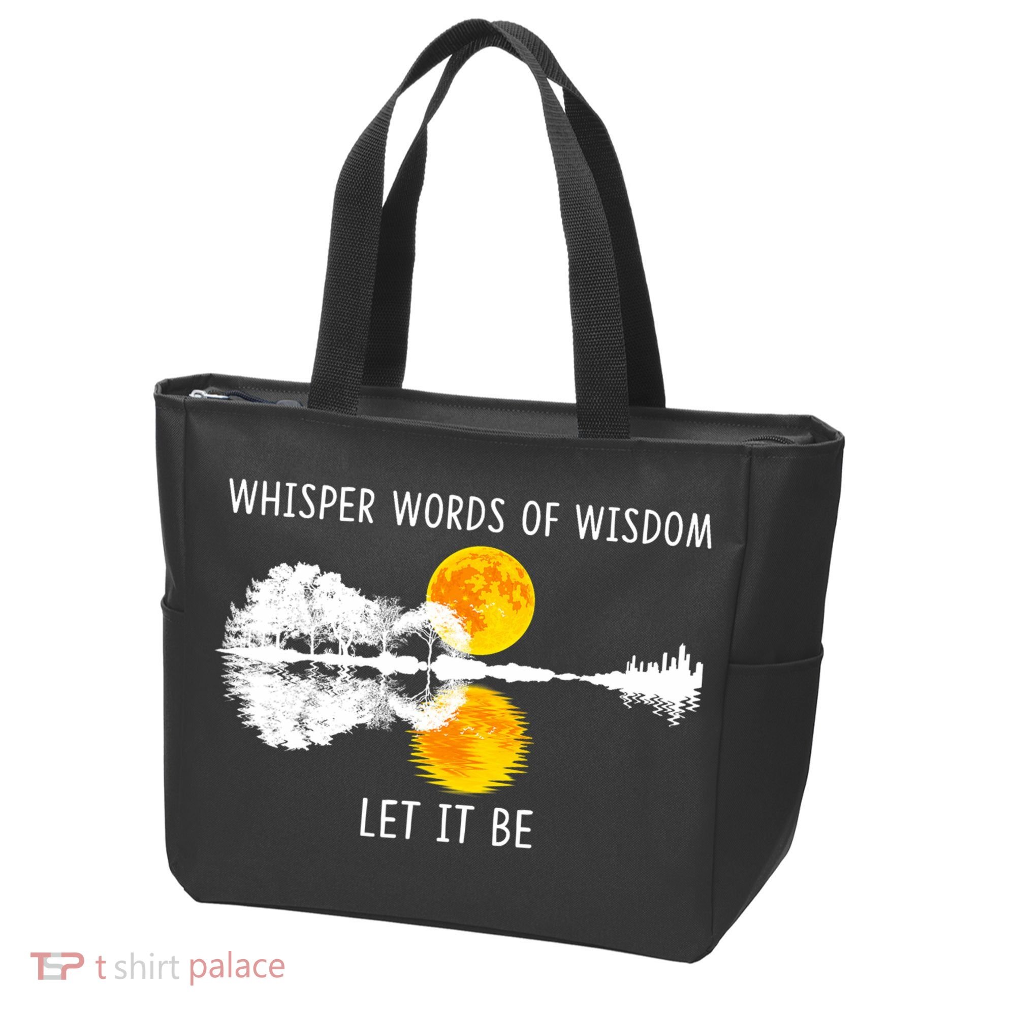 Whisper Words Of Wisdom Let It Be Guitar Lake Shadow Tote Bag