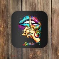 Whisper words of wisdom let peace let funny quotes Coaster thumb 0