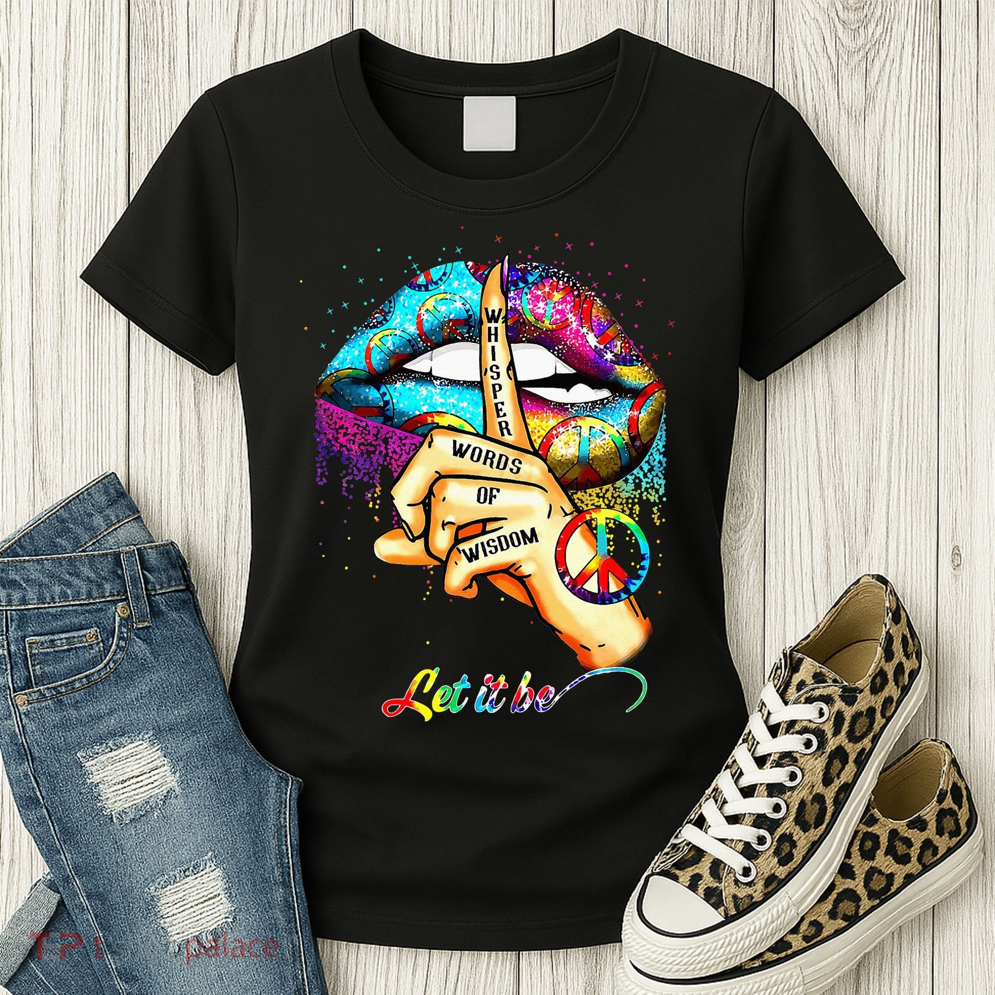 Whisper words of wisdom let peace let funny quotes Women's T-Shirt