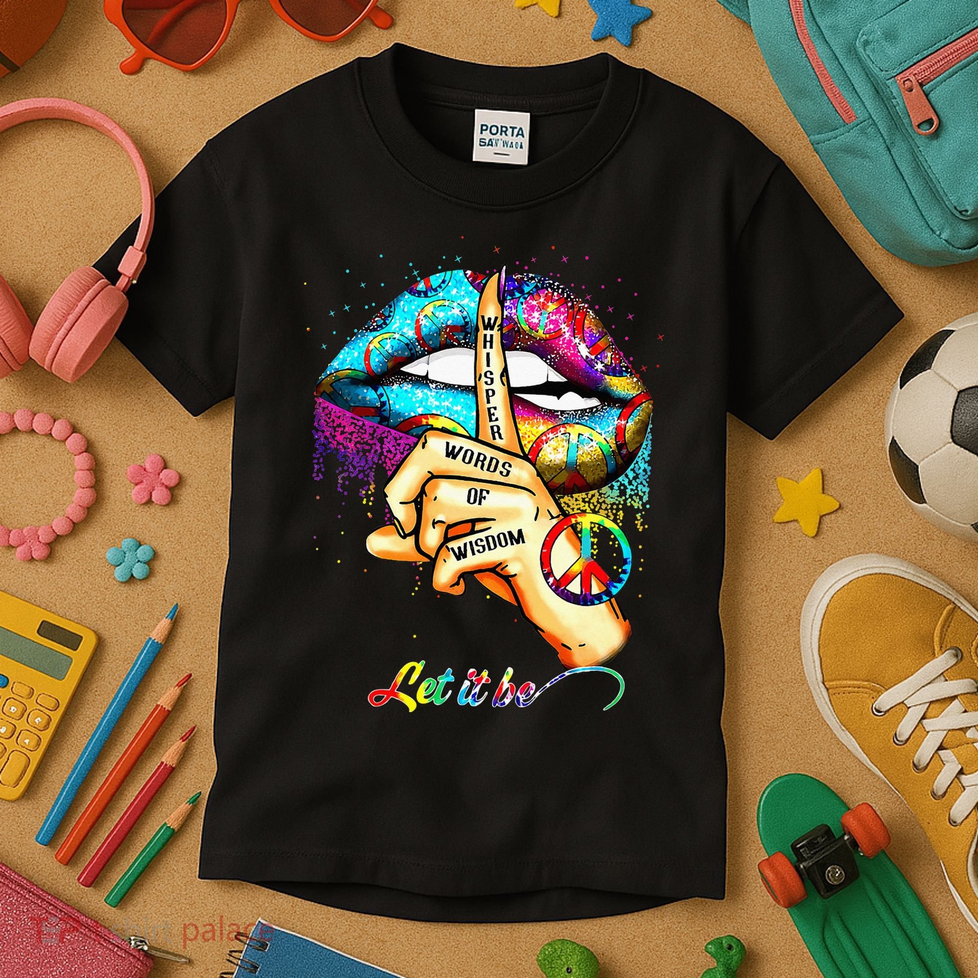 Whisper words of wisdom let peace let funny quotes Kids T-Shirt