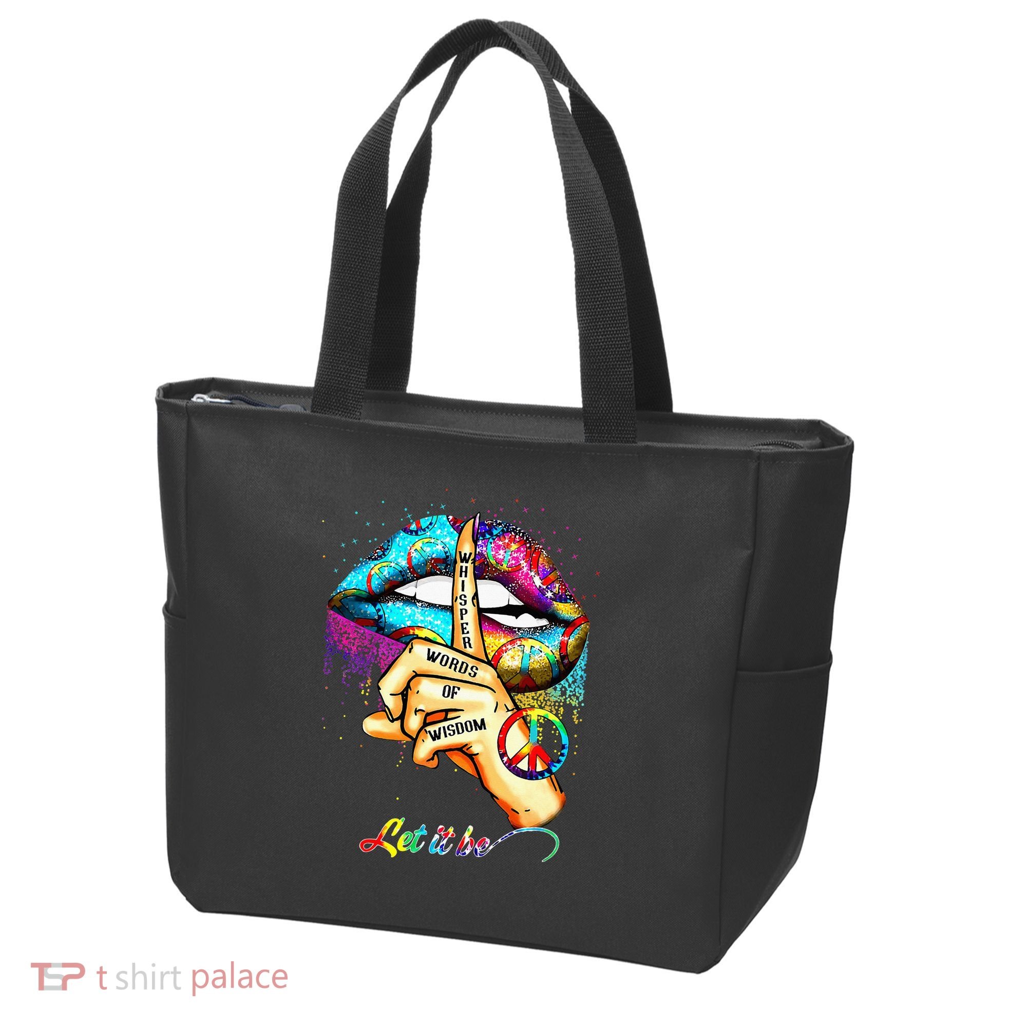 Whisper words of wisdom let peace let funny quotes Tote Bag