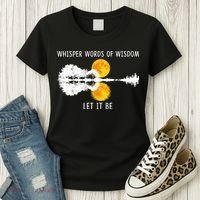 Whisper Words Of Wisdom Letit Be Gift Guitar Lake Shadow Meaningful Gift Women's T-Shirt thumb 3