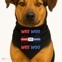 Wee Woo Police Car Funny USA-Made Doggie Bandana thumb 1
