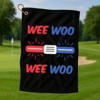 Wee Woo Police Car Funny Golf Towel thumb 1