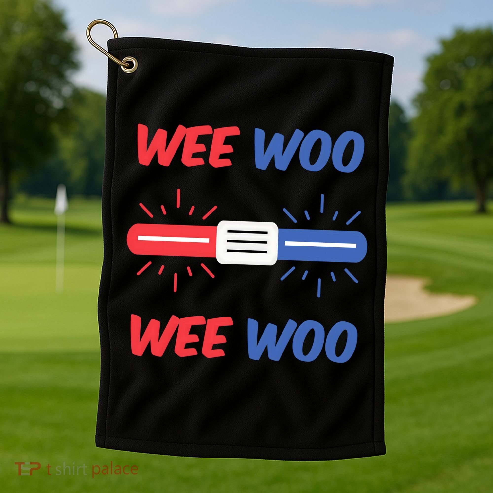 Wee Woo Police Car Funny Golf Towel