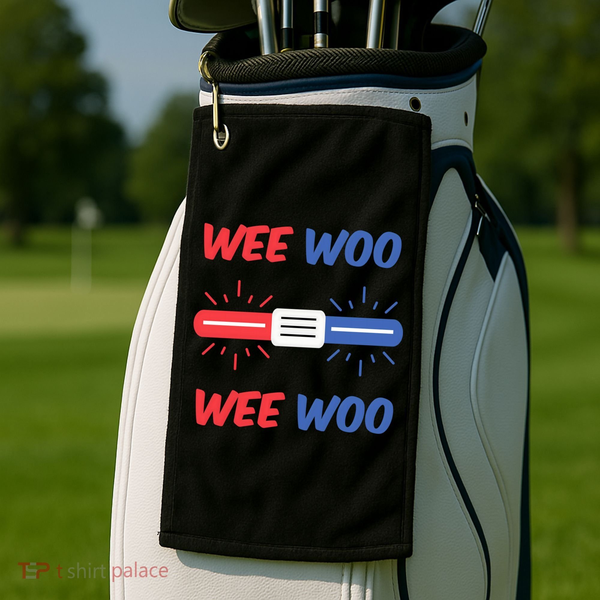 Wee Woo Police Car Funny Golf Towel