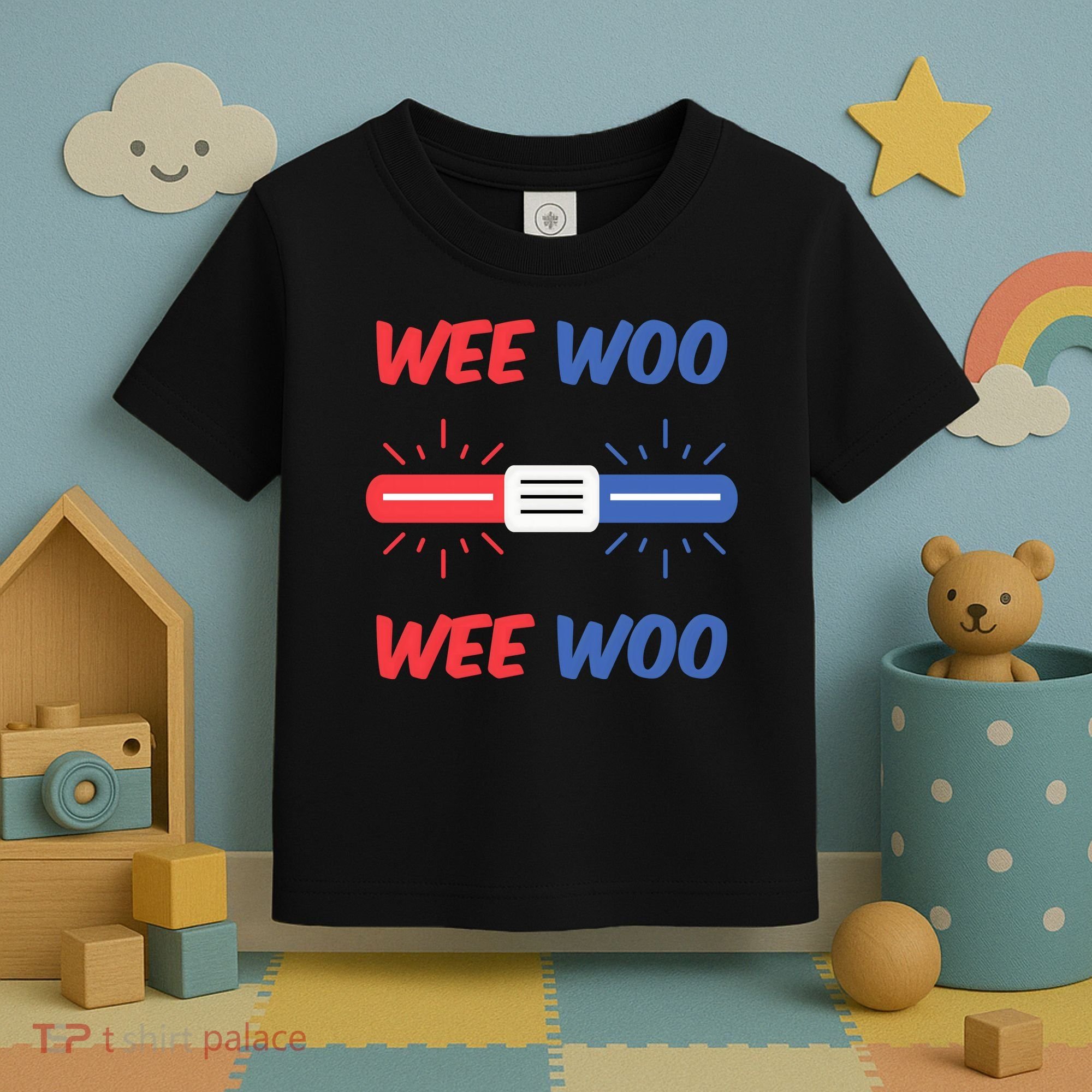 Wee Woo Police Car Funny Toddler T-Shirt