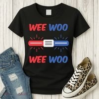 Wee Woo Police Car Funny Women's T-Shirt thumb 3
