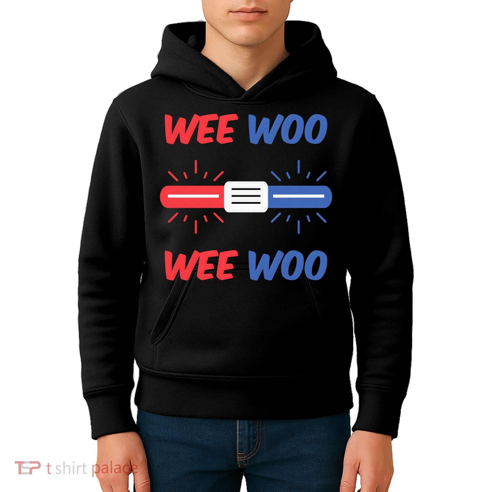 Wee Woo Police Car Funny Kids Hoodie