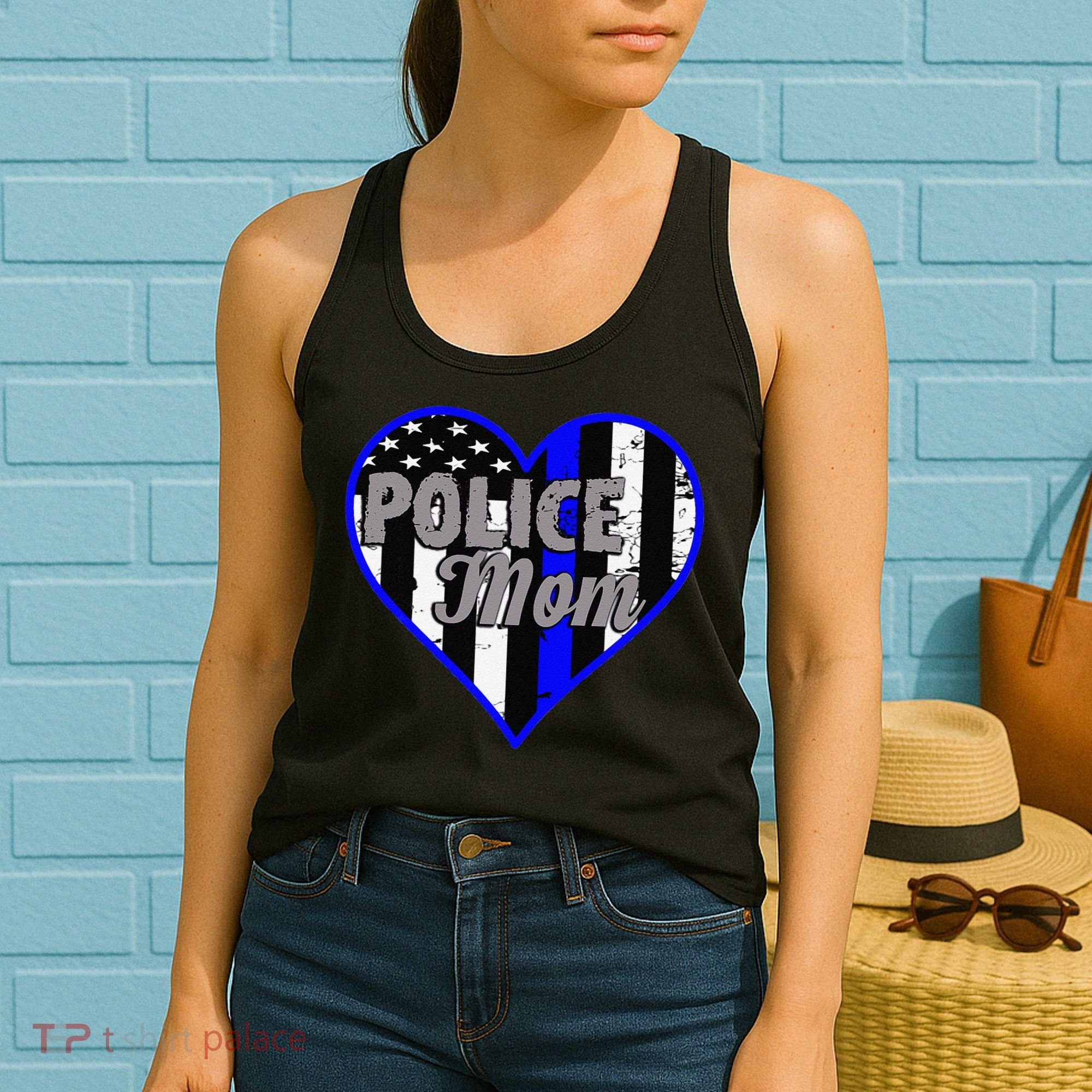 Womens Women's Police Mom Law Enforcement Mother's Day Gift Women's Tank Top