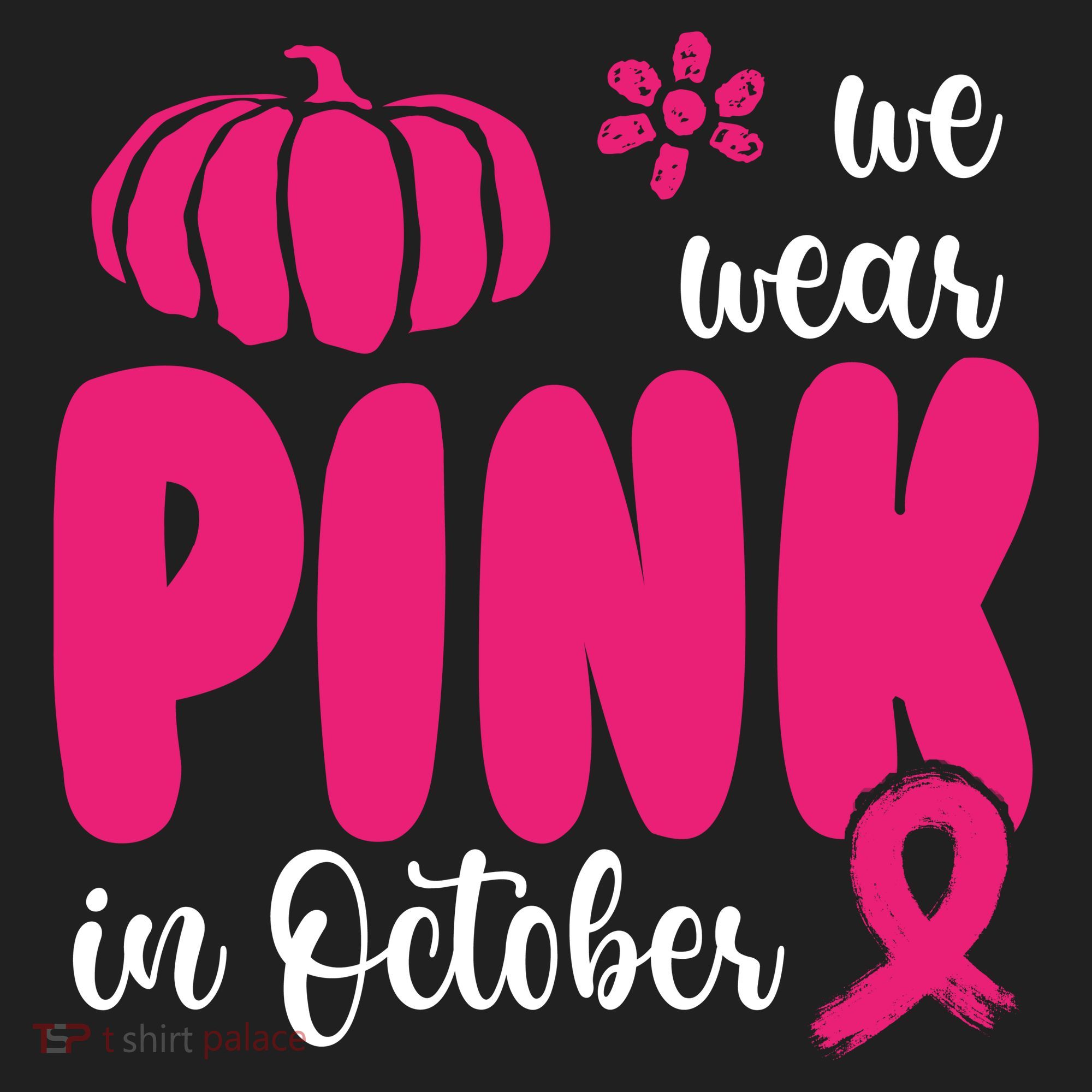We Wear Pink In October Pumpkin Ribbon Women's Sweatshirt