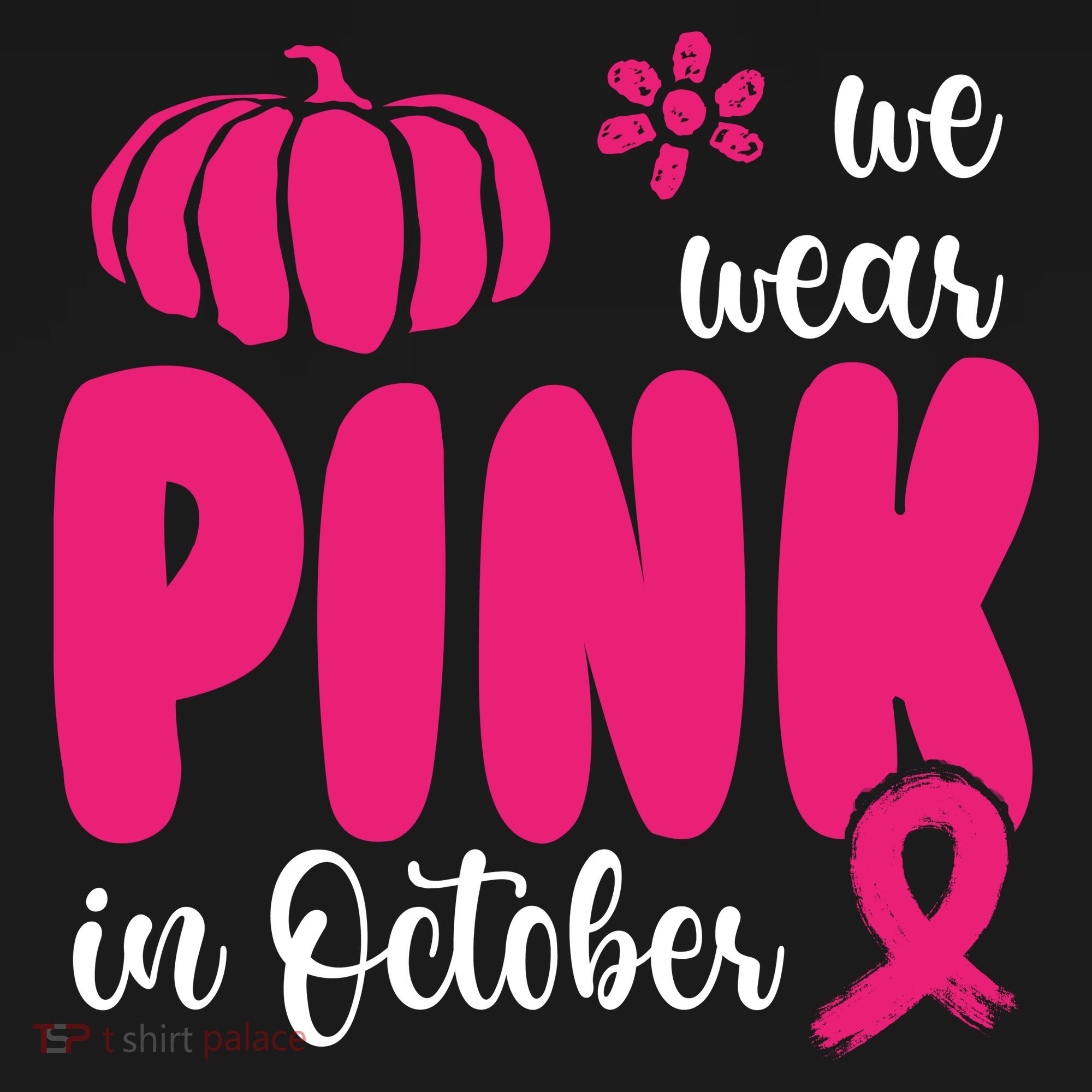We Wear Pink In October Pumpkin Ribbon Coaster