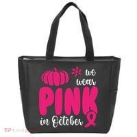 We Wear Pink In October Pumpkin Ribbon Tote Bag thumb 0