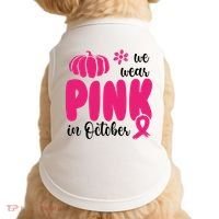 We Wear Pink In October Pumpkin Ribbon Doggie Tank thumb 0