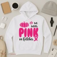 We Wear Pink In October Pumpkin Ribbon Hoodie thumb 3