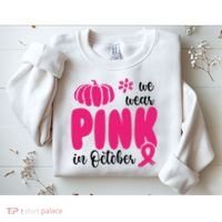 We Wear Pink In October Pumpkin Ribbon Sweatshirt thumb 2