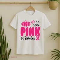 We Wear Pink In October Pumpkin Ribbon T-Shirt thumb 2