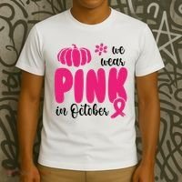 We Wear Pink In October Pumpkin Ribbon T-Shirt thumb 3