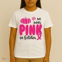 We Wear Pink In October Pumpkin Ribbon T-Shirt thumb 4