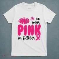 We Wear Pink In October Pumpkin Ribbon T-Shirt thumb 5