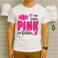 We Wear Pink In October Pumpkin Ribbon T-Shirt thumb 6