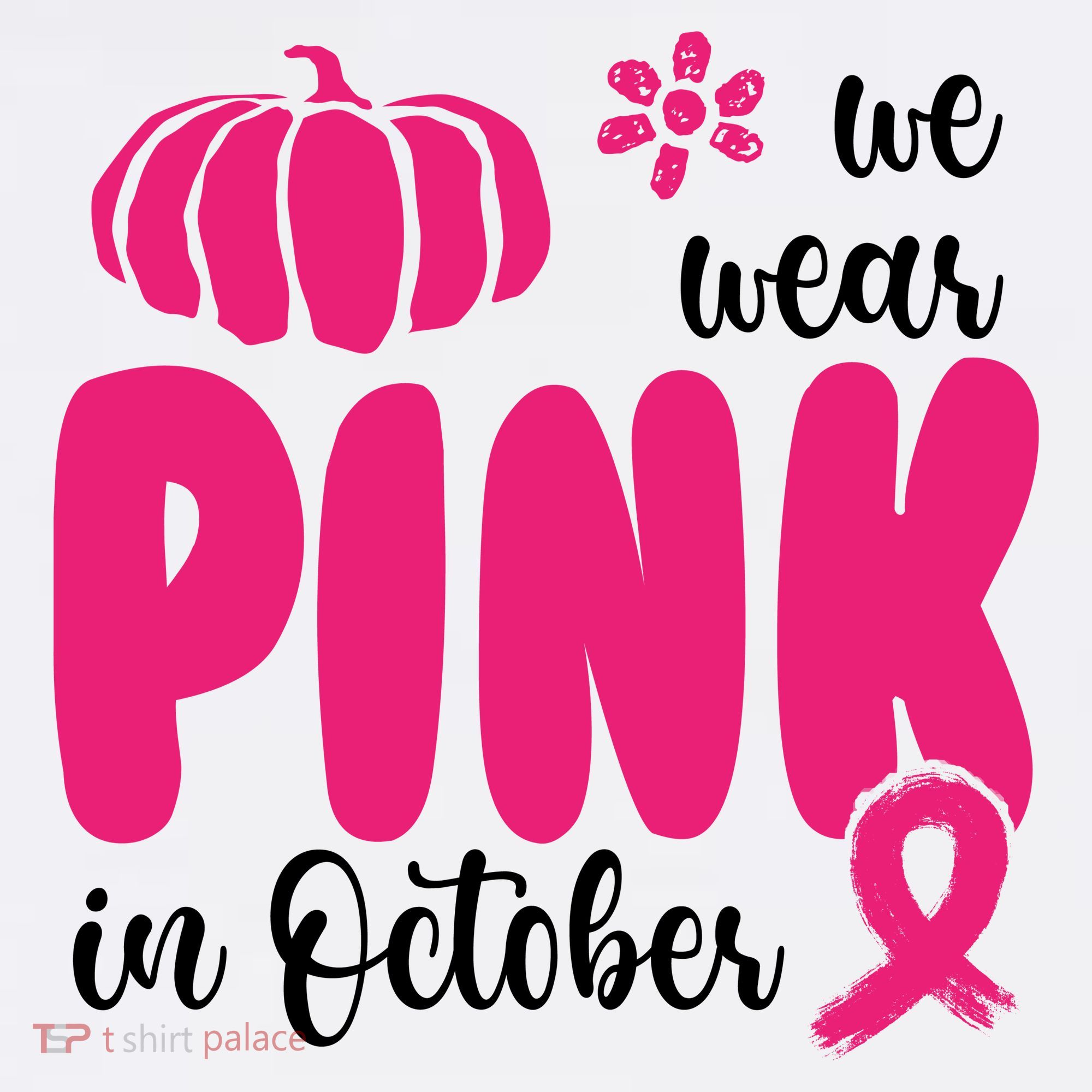 We Wear Pink In October Pumpkin Ribbon Beanie