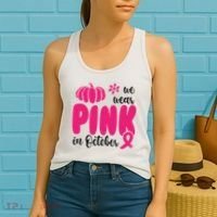 We Wear Pink In October Pumpkin Ribbon Women's Tank Top thumb 2