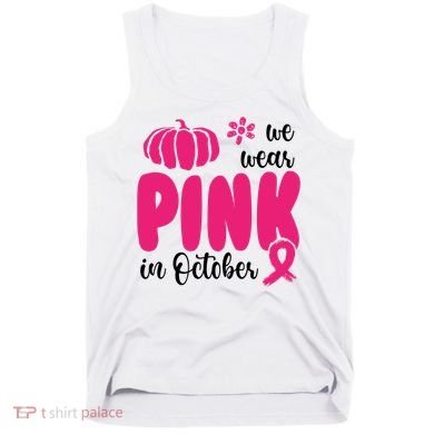We Wear Pink In October Pumpkin Ribbon Tank Top