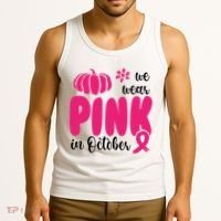 We Wear Pink In October Pumpkin Ribbon Tank Top thumb 3