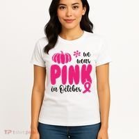 We Wear Pink In October Pumpkin Ribbon Women's T-Shirt thumb 4